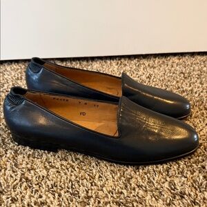 Cole Haan Women's Navy Blue Leather Loafers